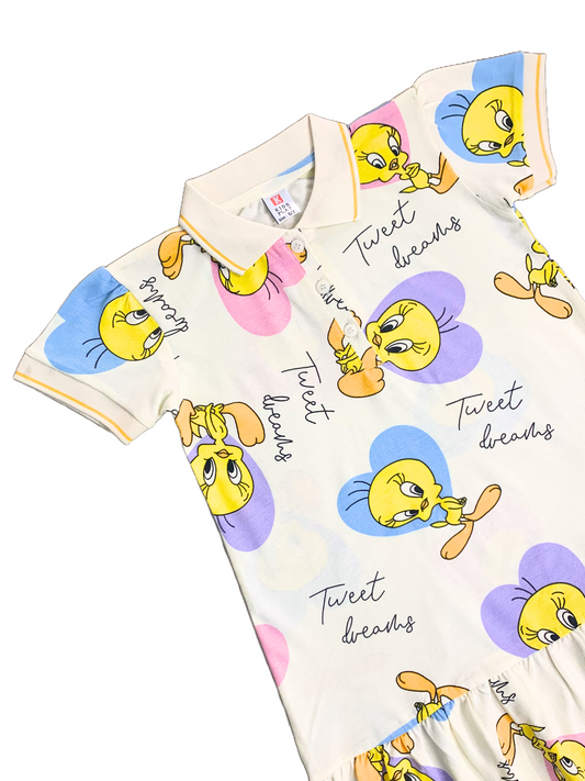 Tweety Bird Frock (Beige)