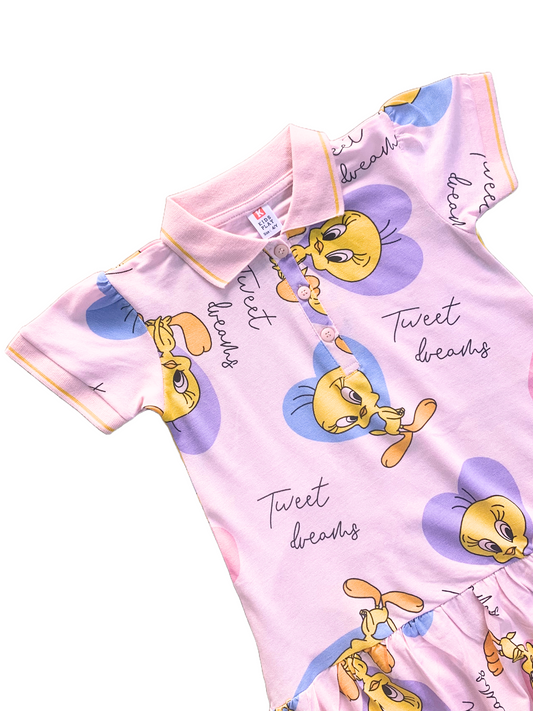 Tweety Bird Frock (Pink)