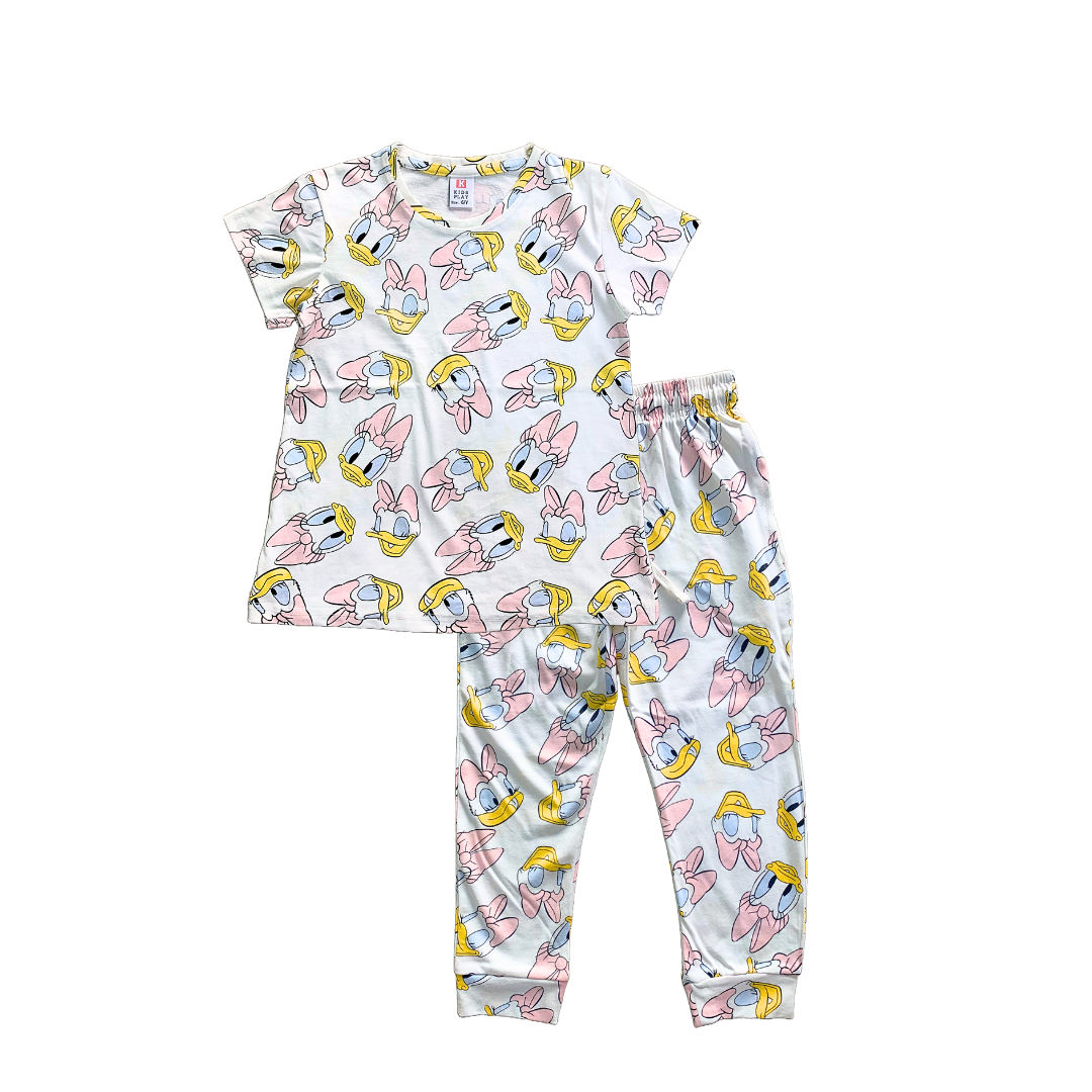 Kids Daisy Pyjama Set (White)