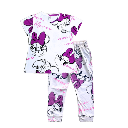 Kids Minnie Pyjama Set (White)