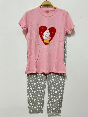 Printed Tshirt And Pyjamas Set