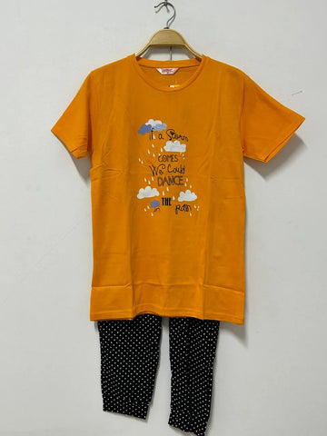 Printed Tshirt And Pyjamas Set