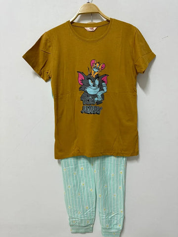 Printed Tshirt And Pyjamas Set