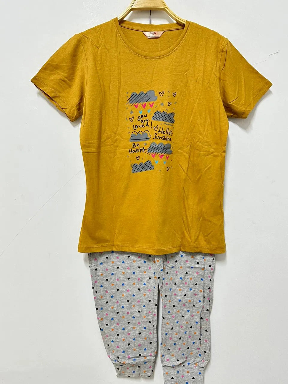 Printed Tshirt And Pyjamas Set